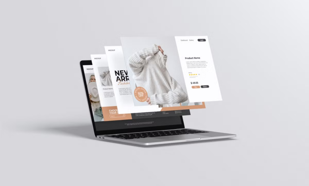 website redesign signs — laptop mockup